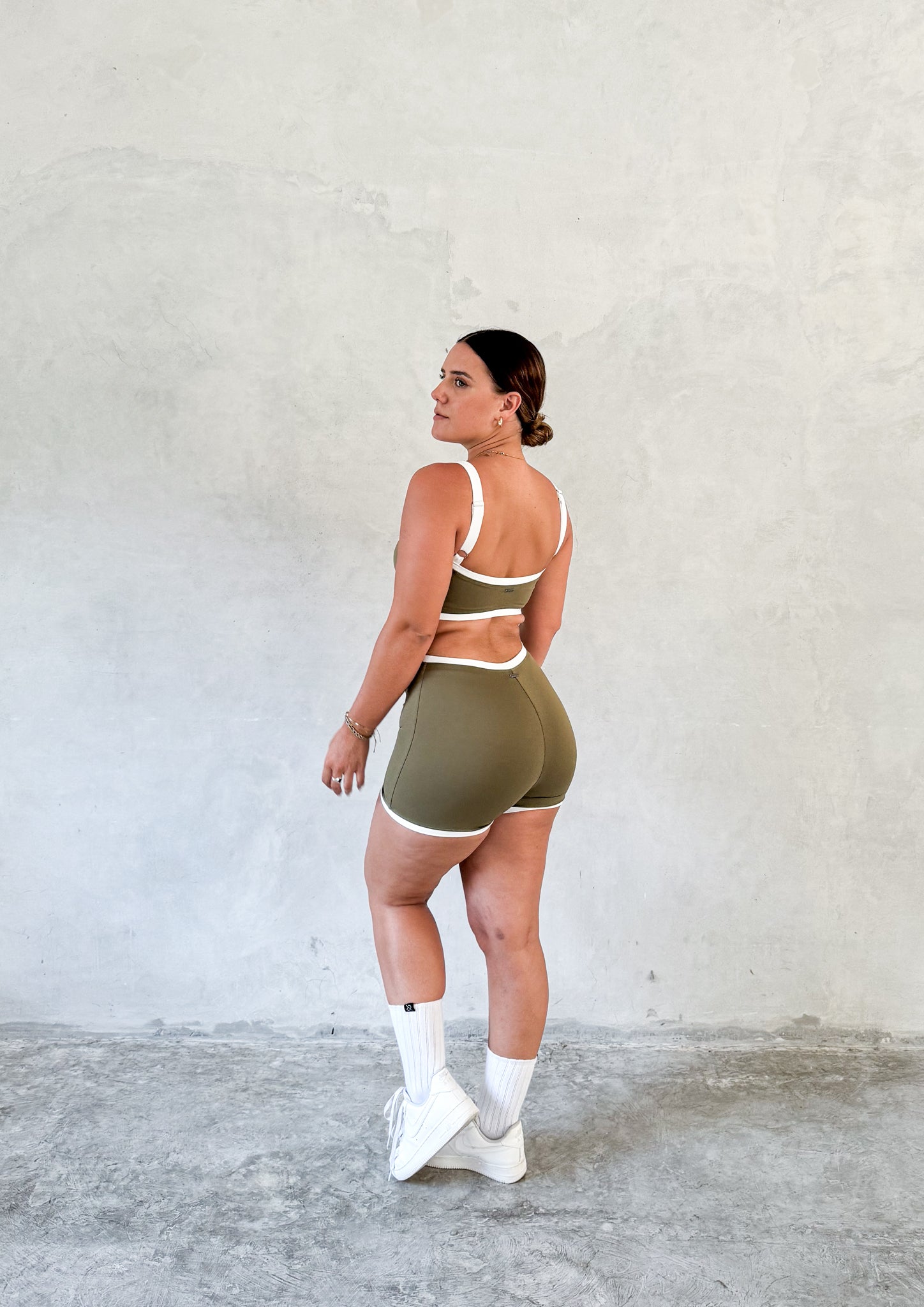 Two Tone Eos Short in Olive Green