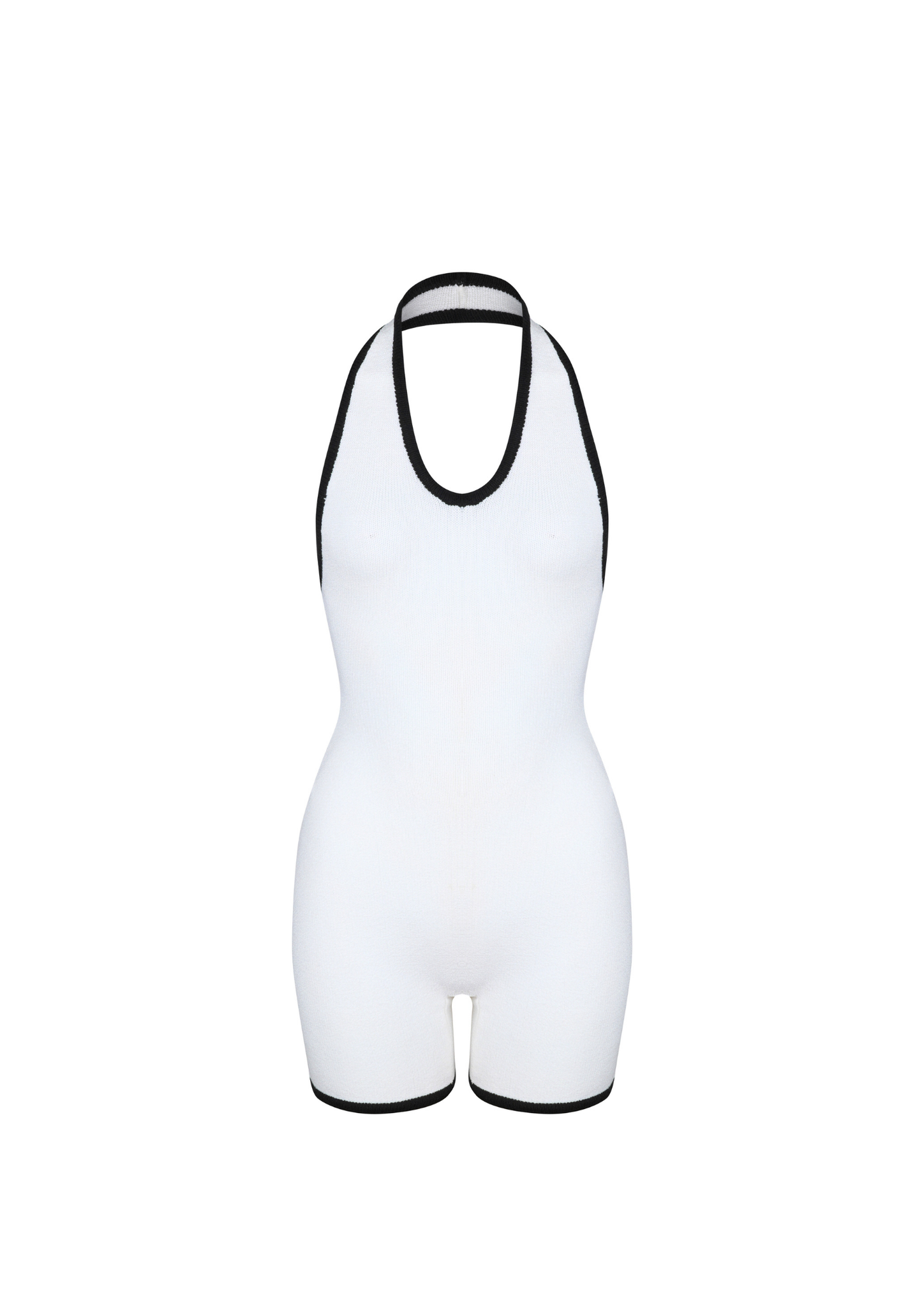 Camellia Halter Knit Suit In White