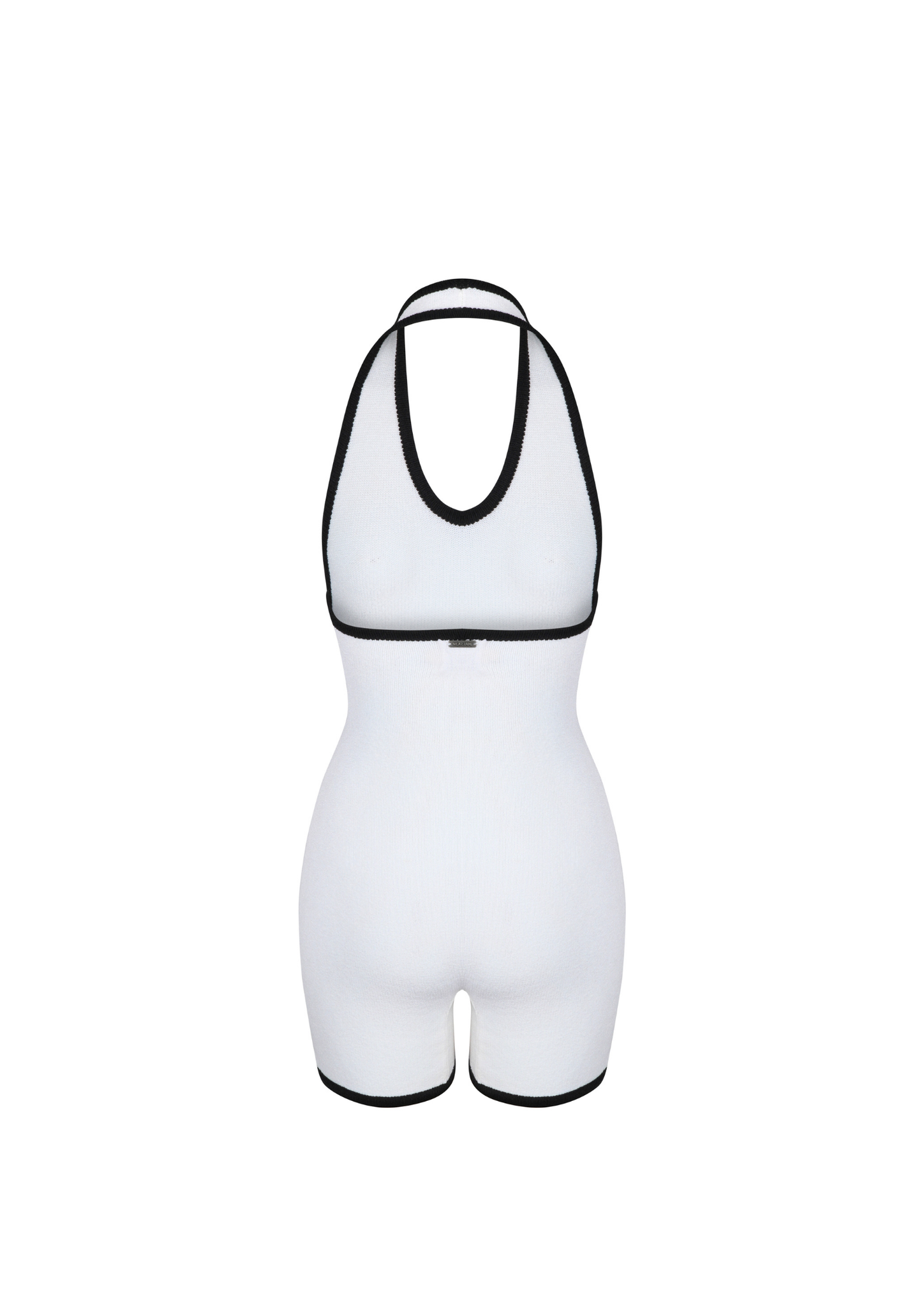Camellia Halter Knit Suit In White