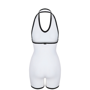 Camellia Halter Knit Suit In White