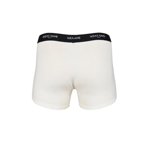 Men’s Bamboo Boxer Briefs in White w/ Black Details