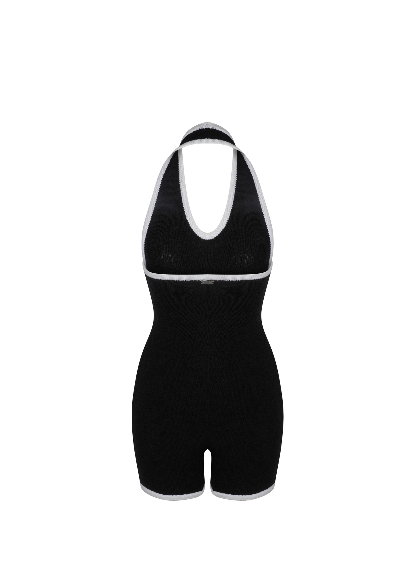 Camellia Halter Knit Suit In Black