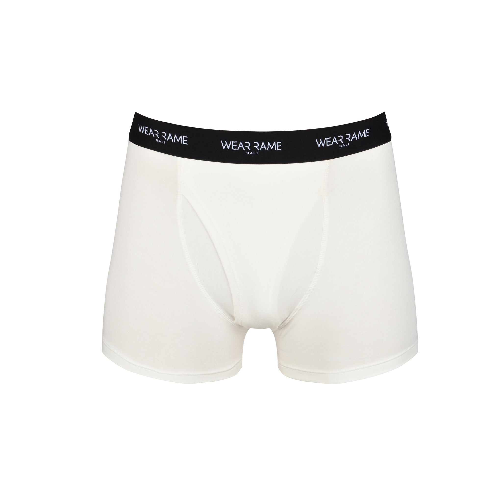 Men’s Bamboo Boxer Briefs in White w/ Black Details