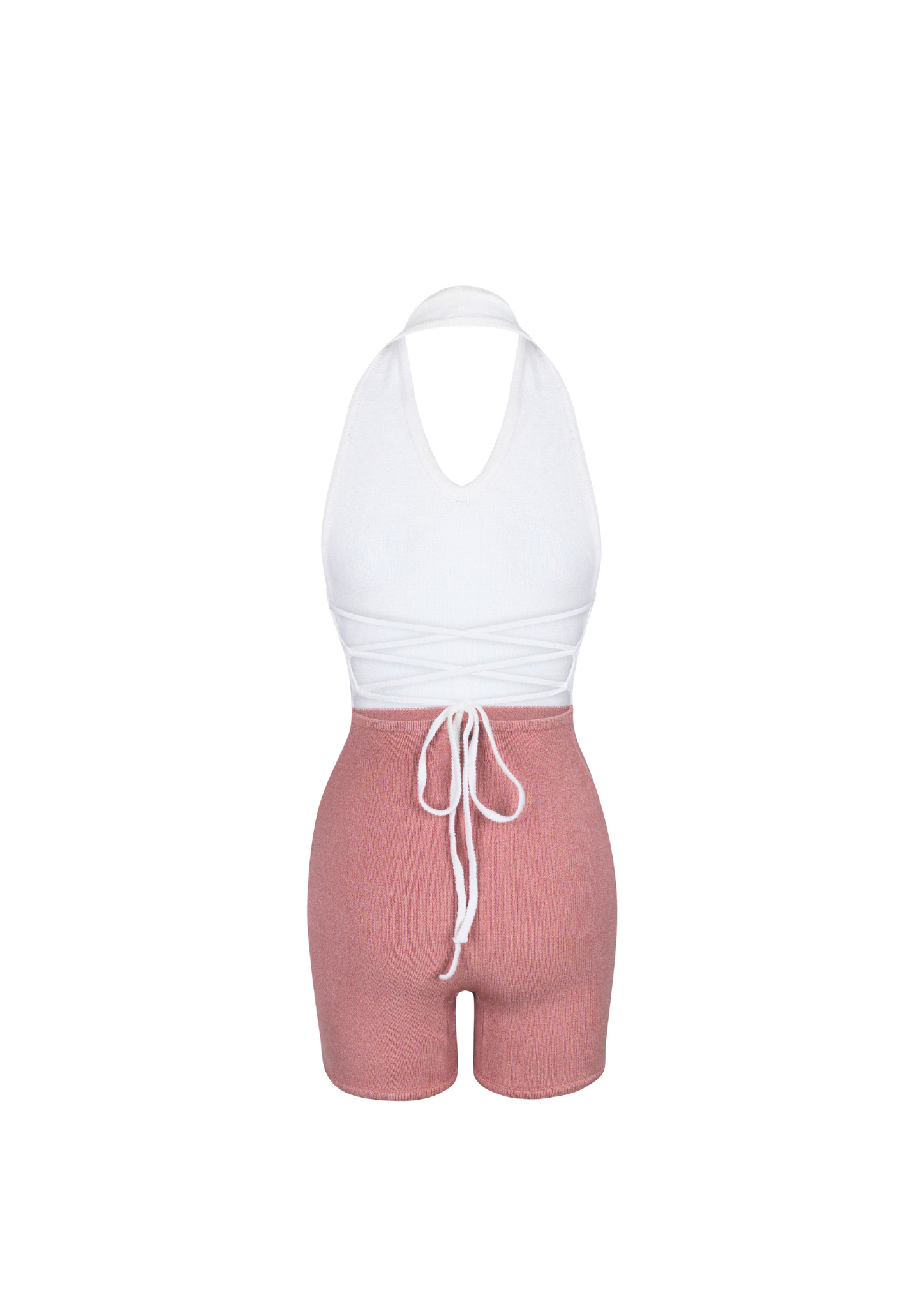 Lily Halter Tie Knit Suit in Mulberry