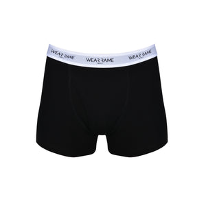 Men’s Bamboo Boxer Briefs in Black w/ White Details