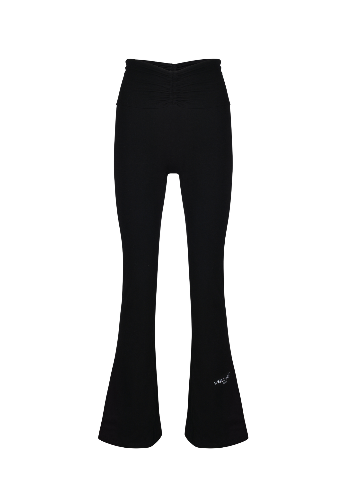 Core Luxe Scrunch Waist Flare Pants In Black