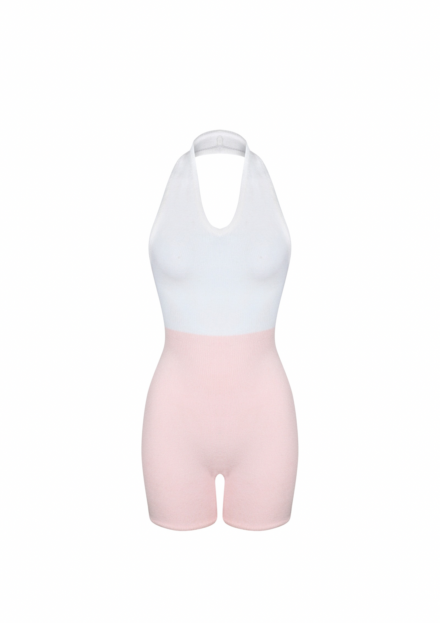 Lily Halter Tie Knit Suit in Rosemilk