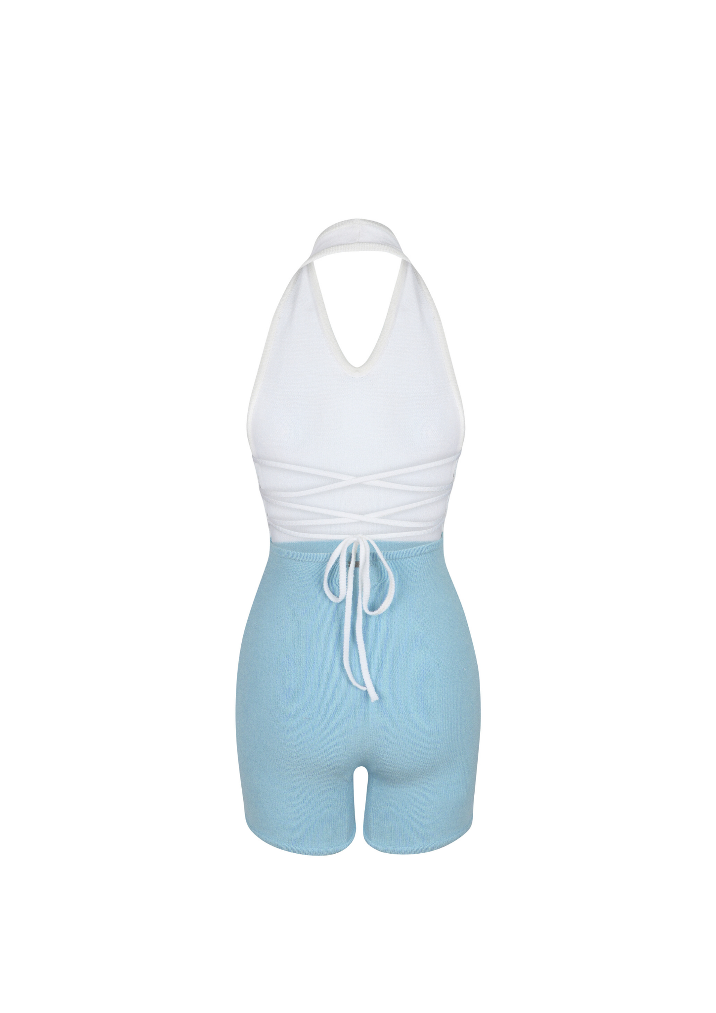 Lily Halter Tie Knit Suit in Skye