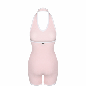 Camellia Halter Knit Suit In Rosemilk