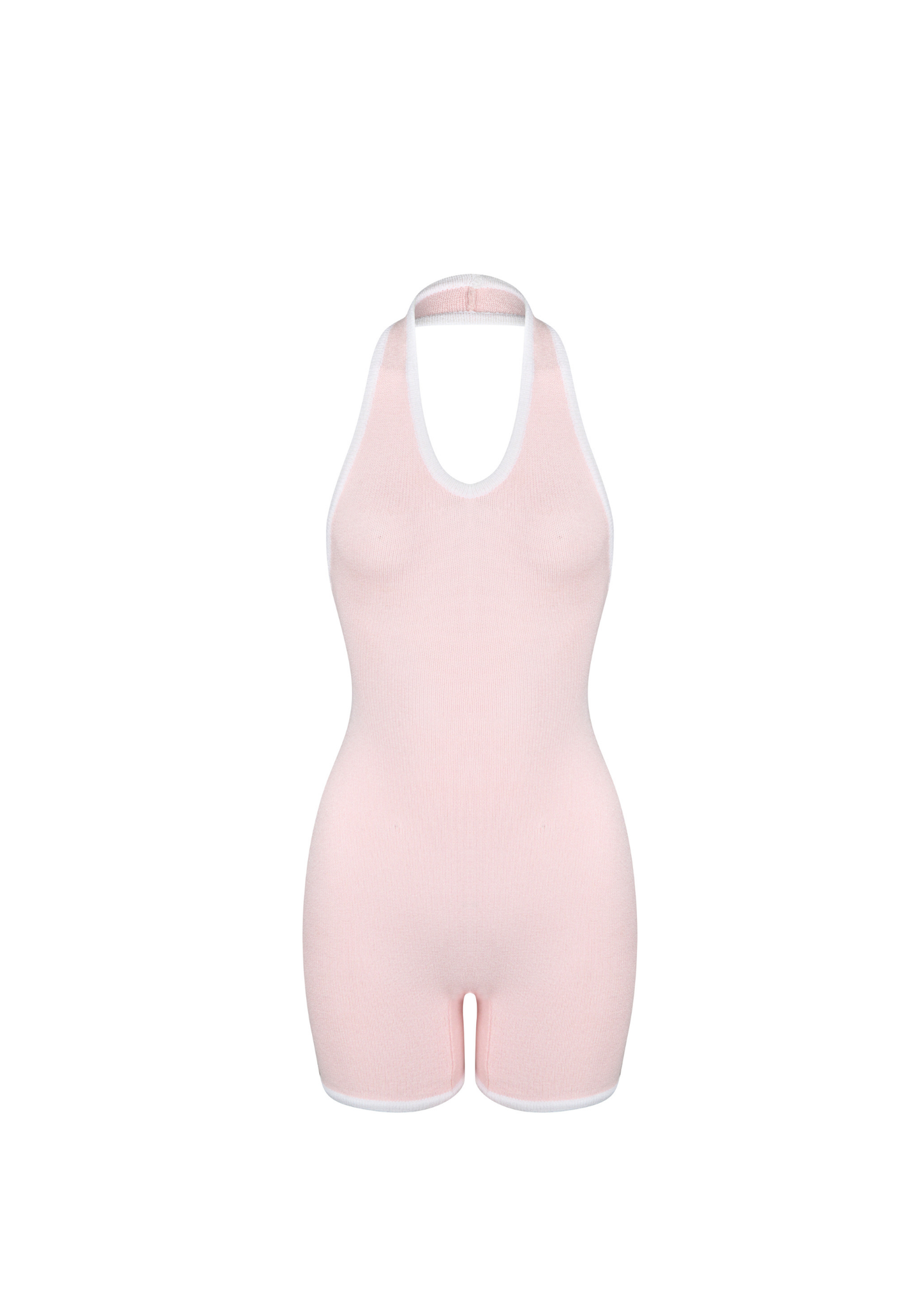 Camellia Halter Knit Suit In Rosemilk