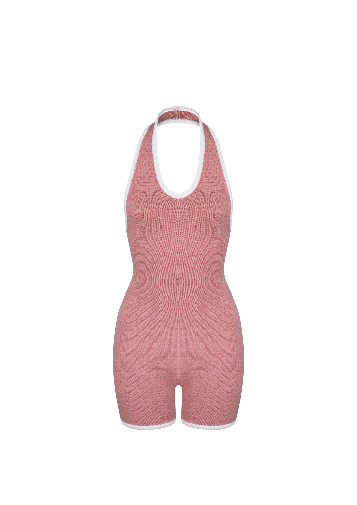Camellia Halter Knit Suit In Mulberry