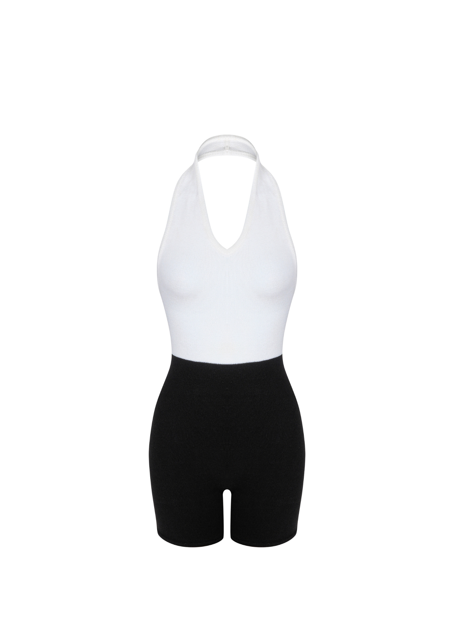 Lily Halter Tie Knit Suit in Black