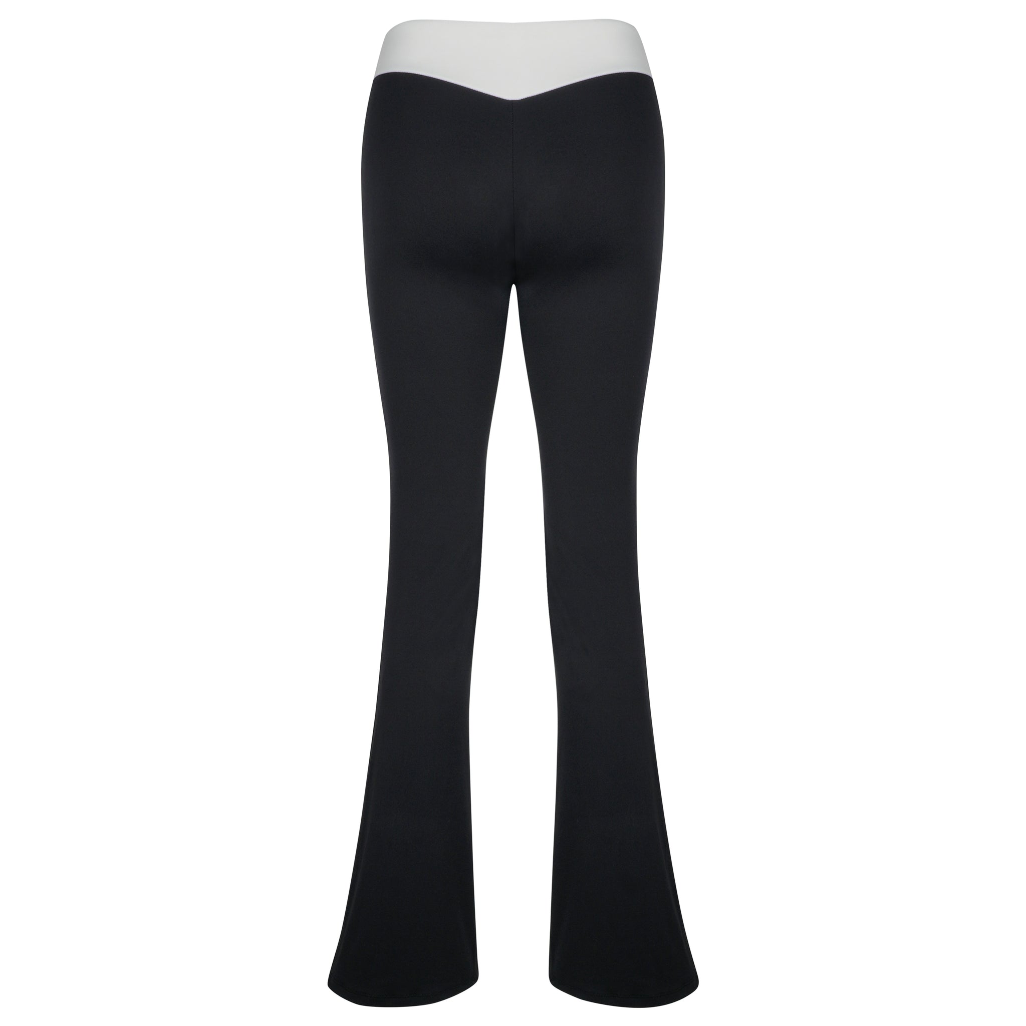 Two Tone Flow Flare Pants in Black