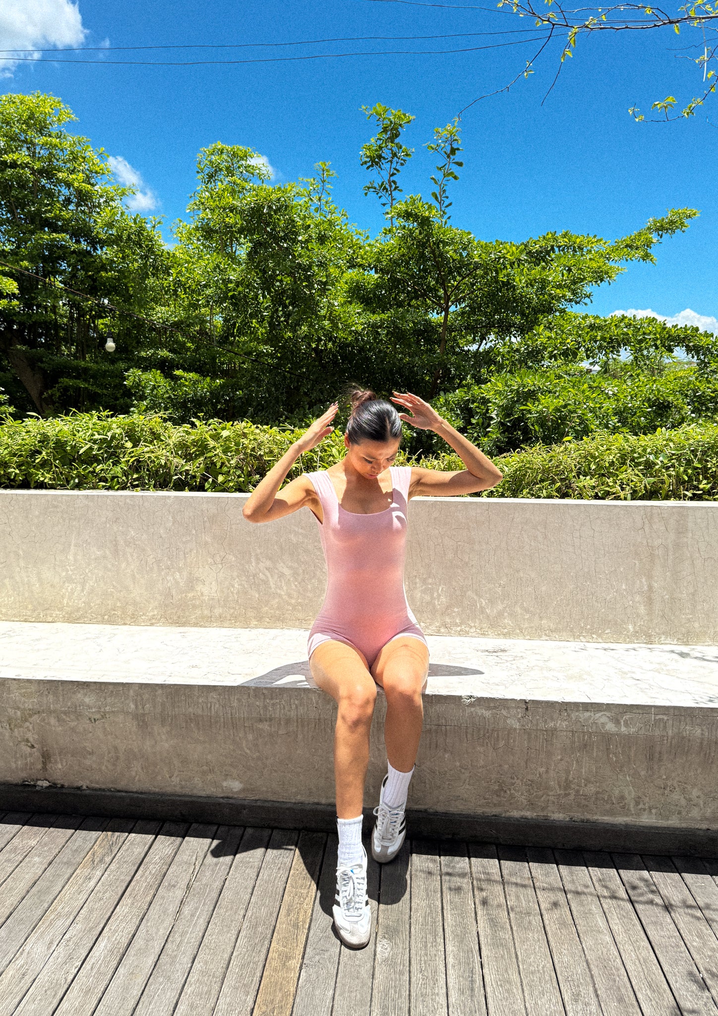 Kamari Backless Onesie in Blush