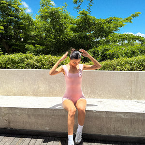 Kamari Backless Onesie in Blush