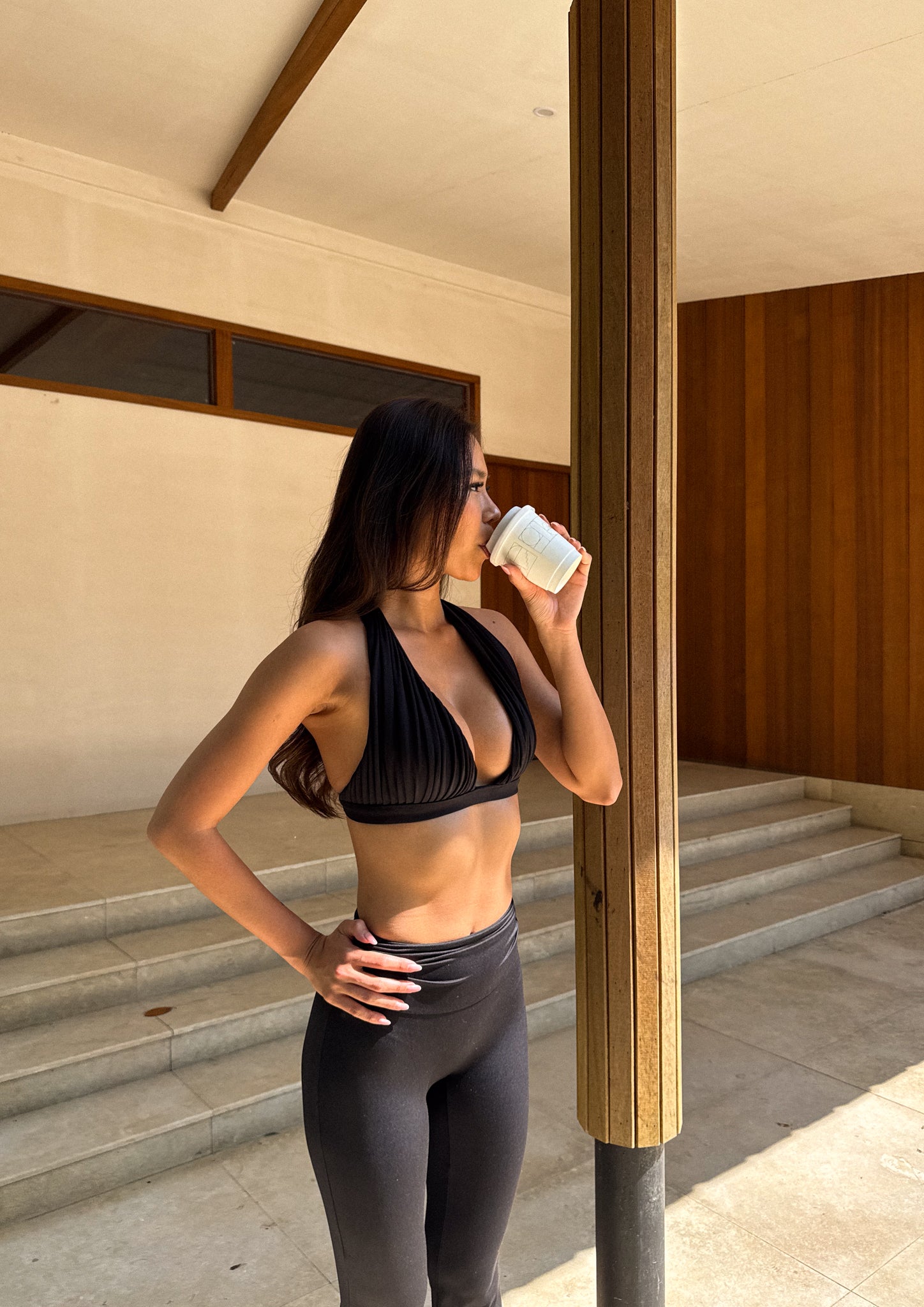 Celeste Draped Luxe Bra In Black