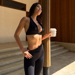 Celeste Draped Luxe Bra In Black