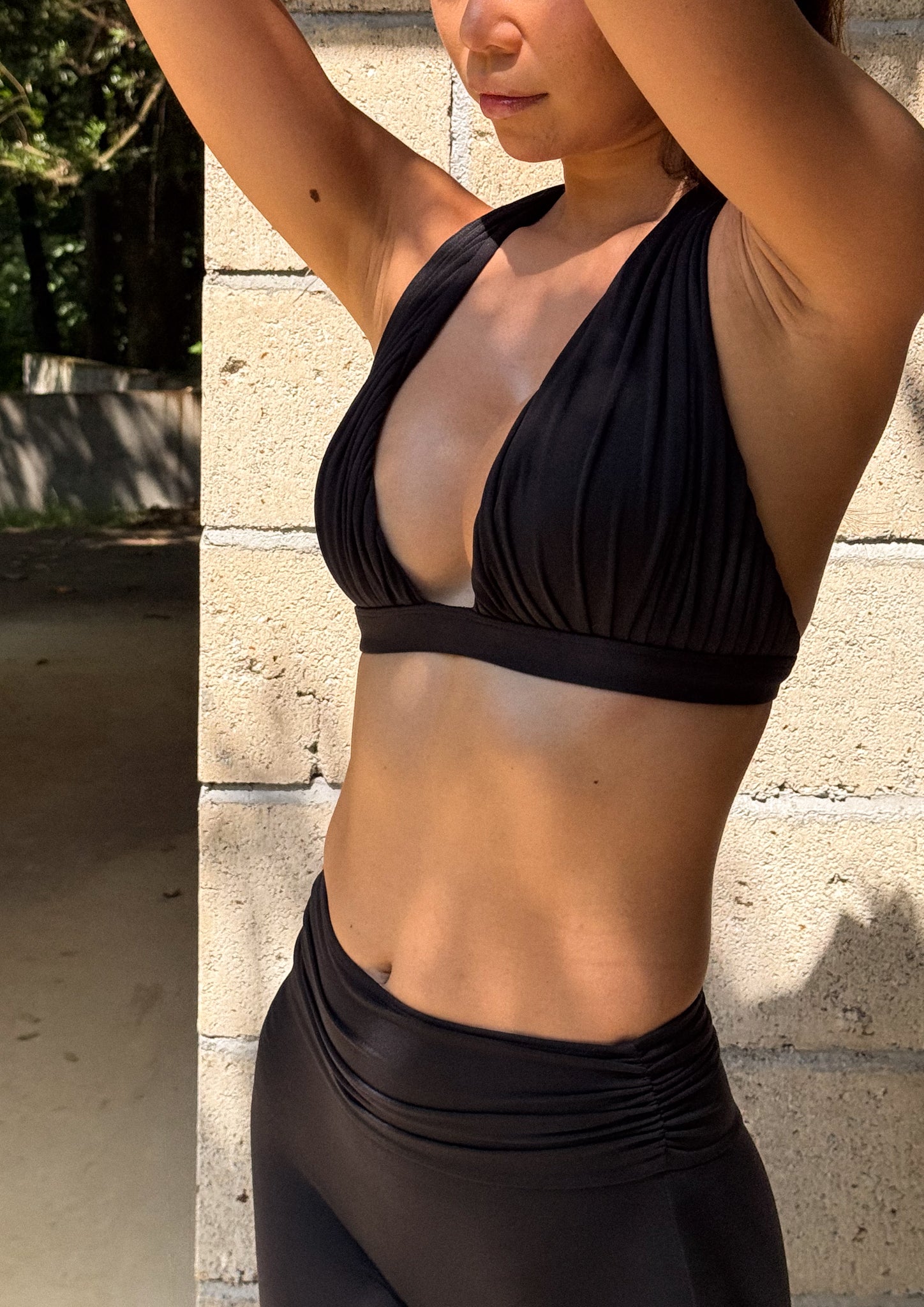 Celeste Draped Luxe Bra In Black