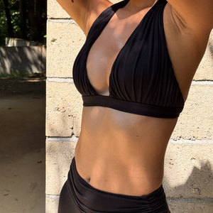 Celeste Draped Luxe Bra In Black
