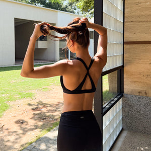 Celeste Draped Luxe Bra In Black