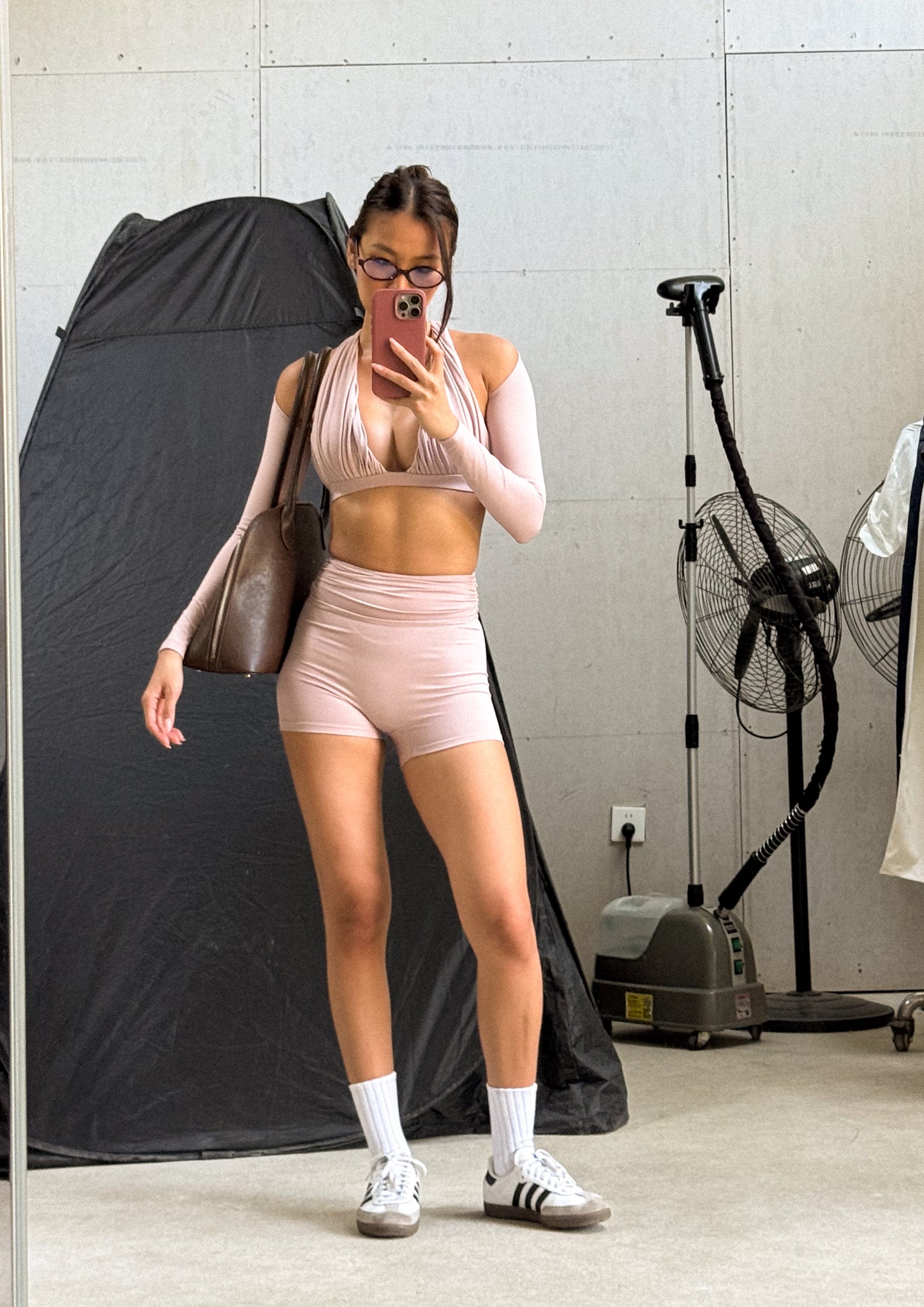 Stretch Luxe Bolero In Blush Coral