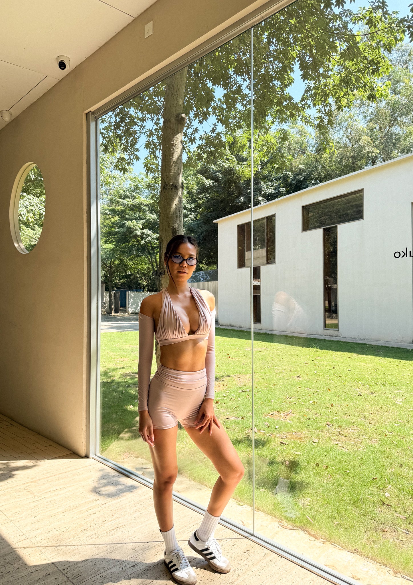 Stretch Luxe Bolero In Blush Coral