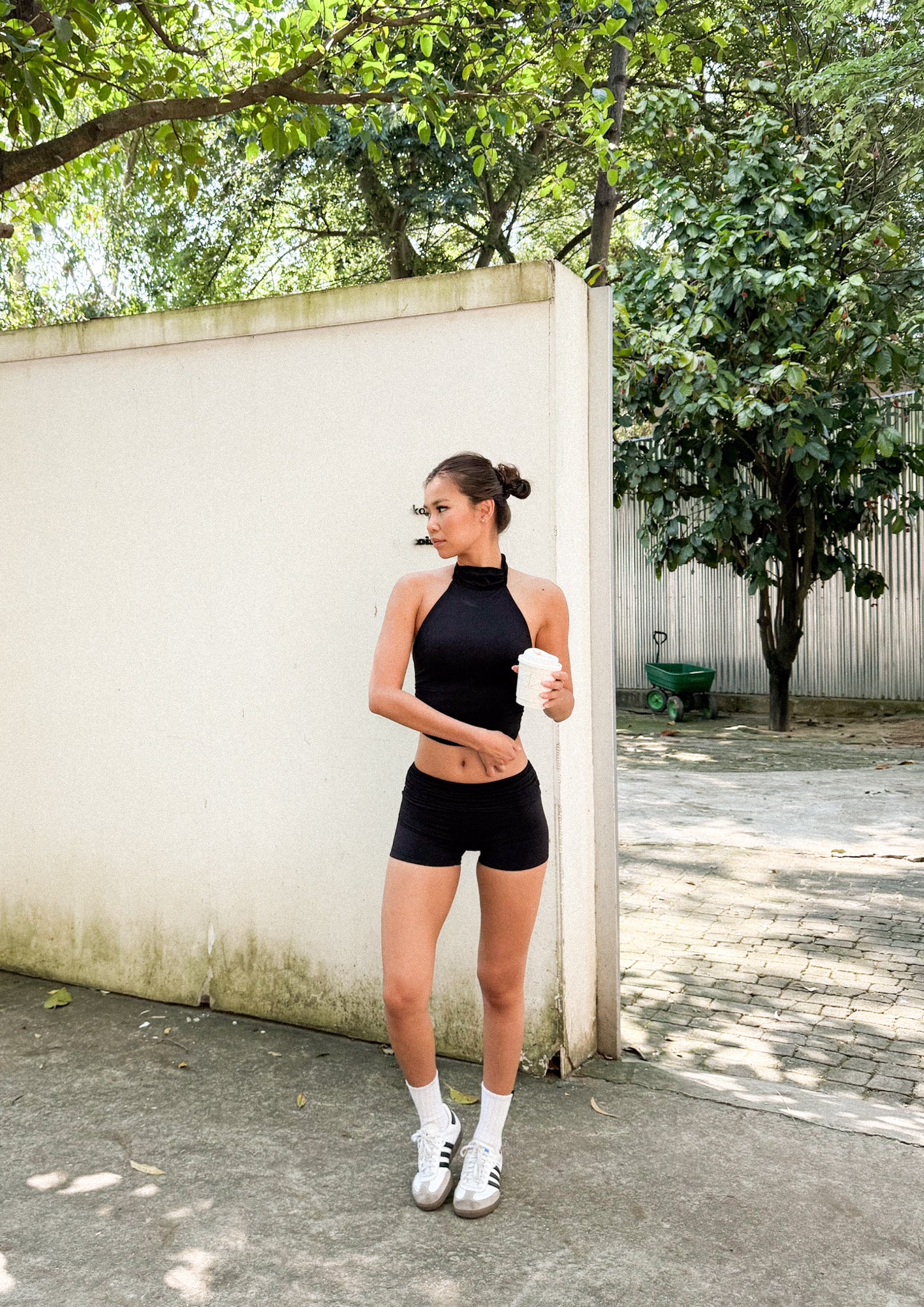 Celeste Halter Sport Top In Black