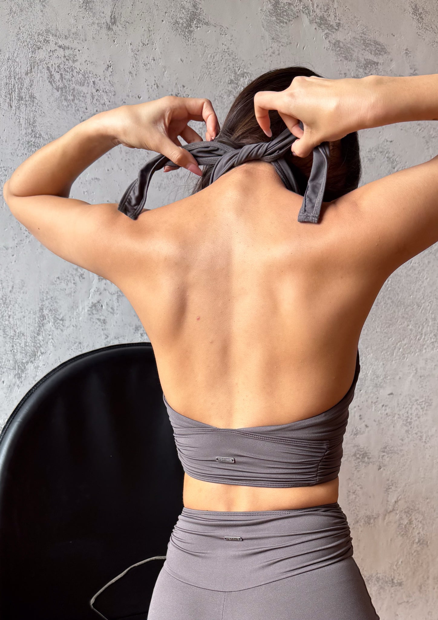 Celeste Halter Sport Top In Deep Purple