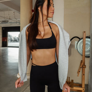 Timeless Minimal Halter Bra In Black