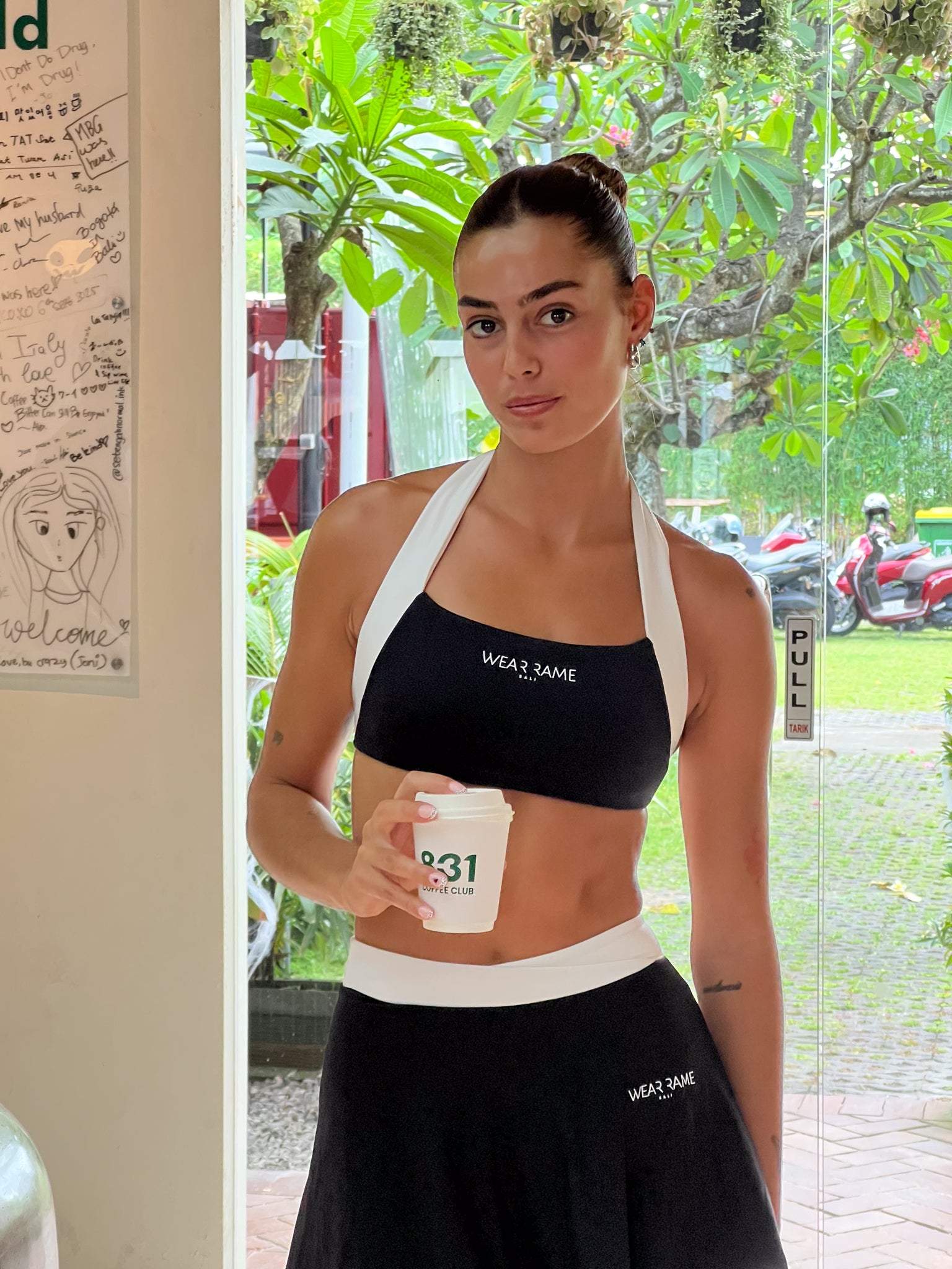 Two Tone Halo Bra in Black