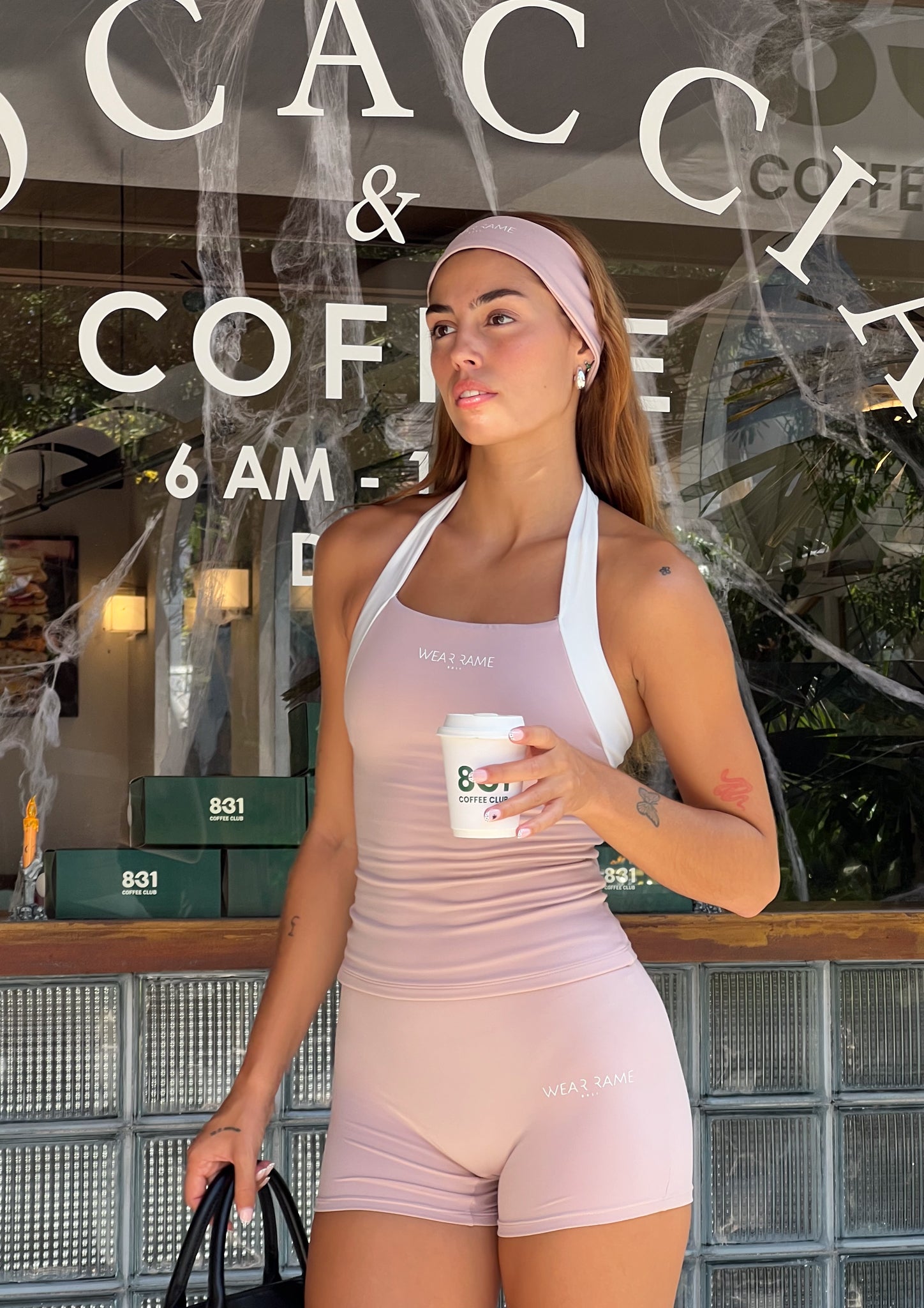 Two Tone Frame Shorts in Blush Coral