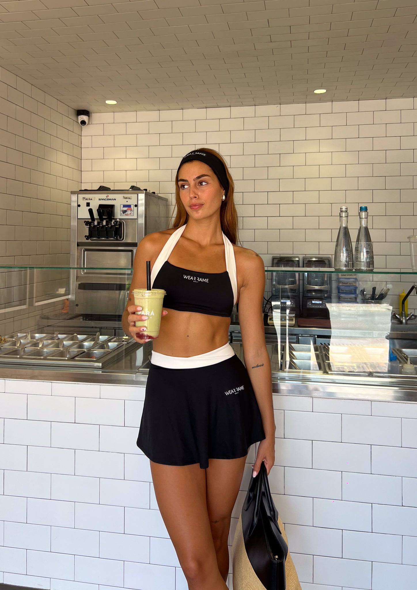 Two Tone Halo Bra in Black