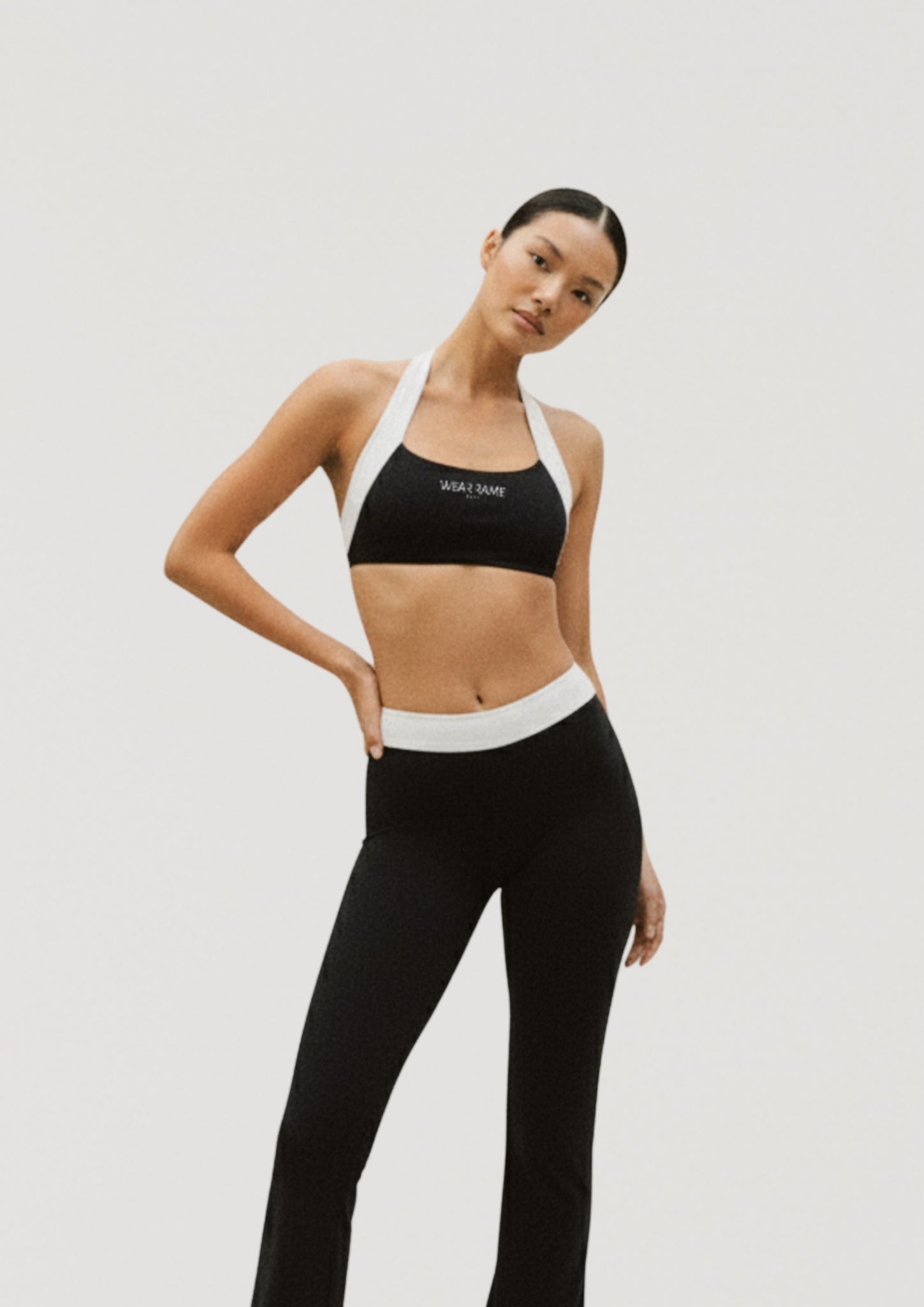 Two Tone Halo Bra in Black