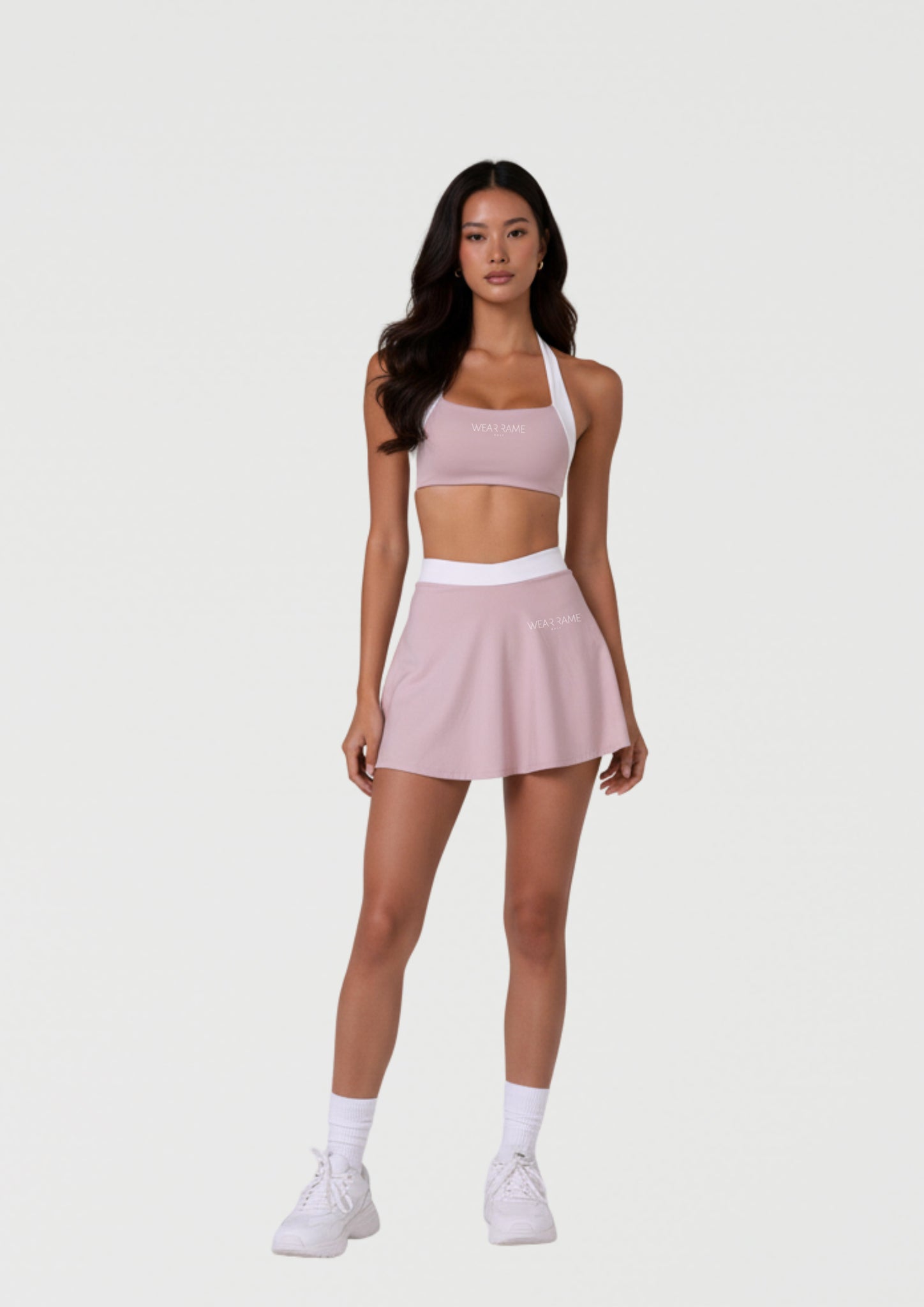 Two Tone Wrap Skort in Blush Coral