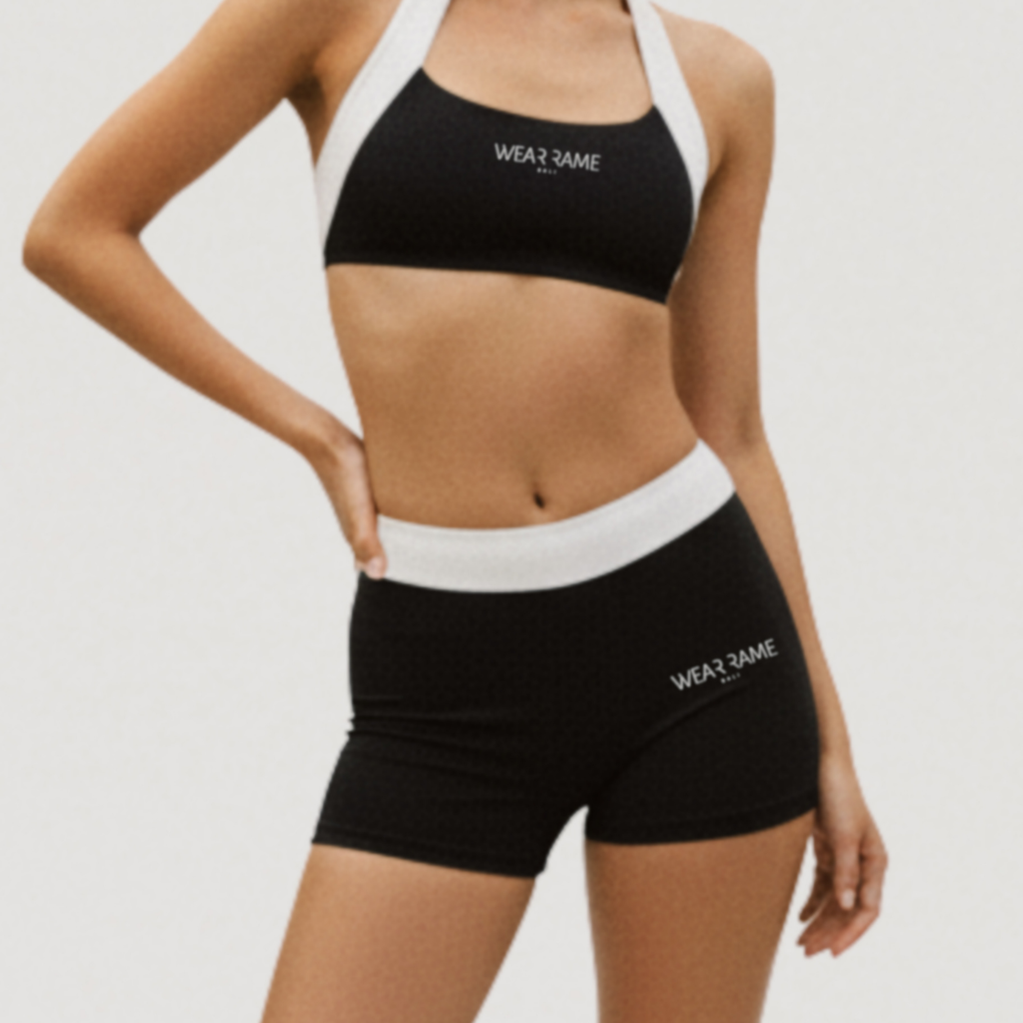 Two Tone Frame Shorts in Black